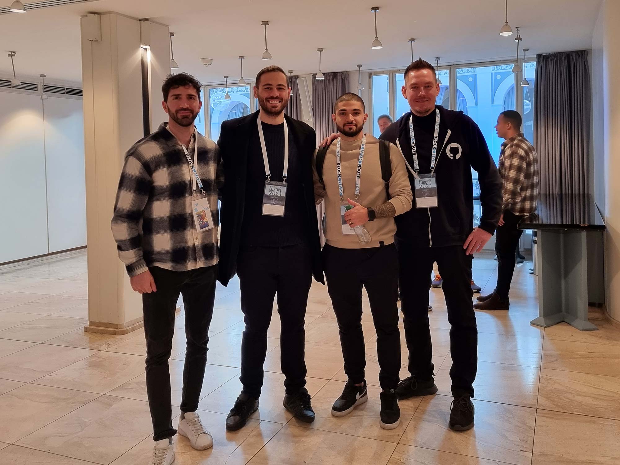 Networking at the Blockchain Conference BLOCKCHANGE in 2021