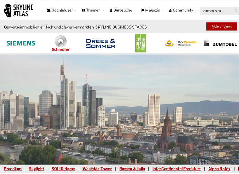 Skyline Atlas - real estate portal Frankfurt